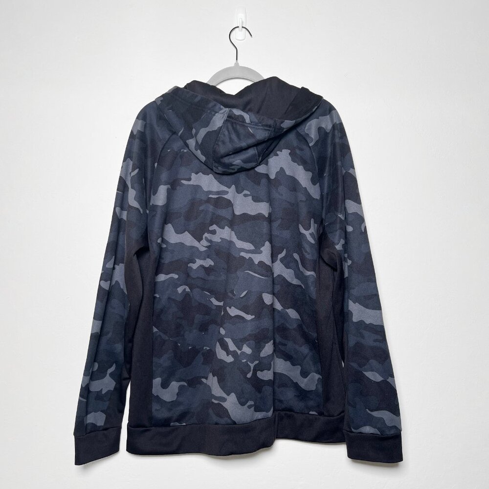 Burnside Black Camouflage Zip Up Hoodie Size XL - Picture 3 of 11